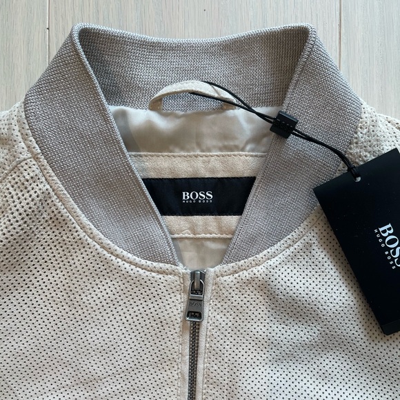 NEW Hugo Boss Mens Suede Leather Bomber Jacket - Picture 3 of 14
